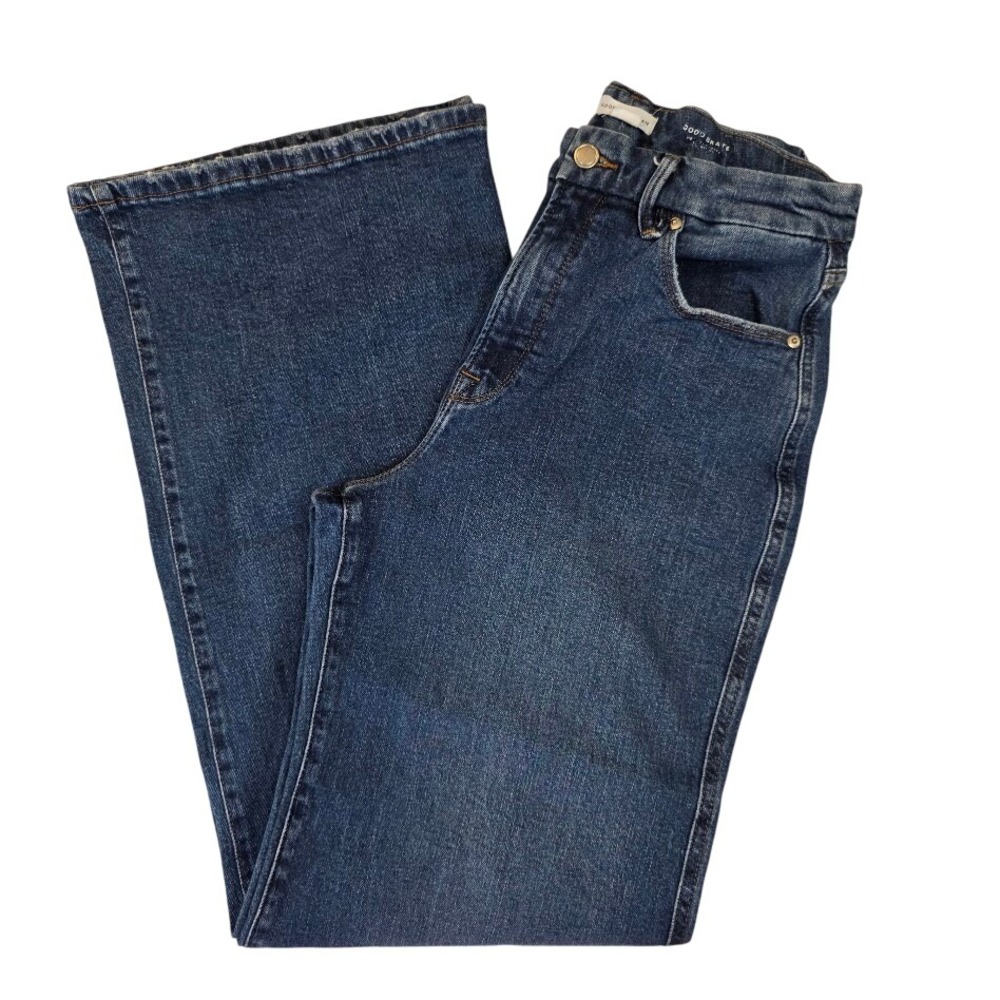 Good American Womens 10/30 Good Skate Jeans Blue High Rise Wide Leg GSKA802TNAPK